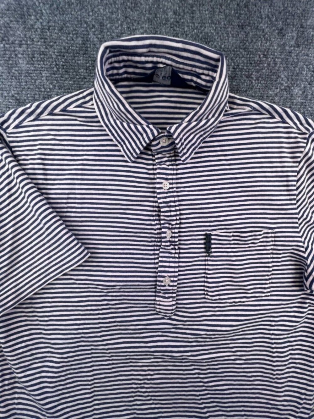 Polo Golf Ralph Lauren Polo Shirt Striped Blue Pink Size Small w Pocket Cotton